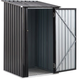 3 x 3 FT Outdoor Storage Shed with Single Lockable Door Metal Steel - Dark Gray - Fab Heavy Parts