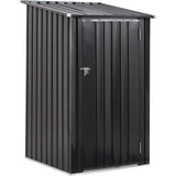 3 x 3 FT Outdoor Storage Shed with Single Lockable Door Metal Steel - Dark Gray - Fab Heavy Parts