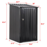 3 x 3 FT Outdoor Storage Shed with Single Lockable Door Metal Steel - Dark Gray - Fab Heavy Parts