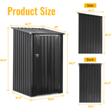 3 x 3 FT Outdoor Storage Shed with Single Lockable Door Metal Steel - Dark Gray - Fab Heavy Parts