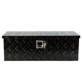 30 Inch Truck Box Heavy Duty Black Aluminum 5 Bar Tread Tool Long Box with Lock Keys 30.1"×12.8"×10.4" - Fab Heavy Parts