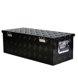 30 Inch Truck Box Heavy Duty Black Aluminum 5 Bar Tread Tool Long Box with Lock Keys 30.1"×12.8"×10.4" - Fab Heavy Parts