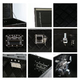 30 Inch Truck Box Heavy Duty Black Aluminum 5 Bar Tread Tool Long Box with Lock Keys 30.1"×12.8"×10.4" - Fab Heavy Parts
