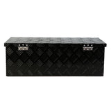 30 Inch Truck Box Heavy Duty Black Aluminum 5 Bar Tread Tool Long Box with Lock Keys 30.1"×12.8"×10.4" - Fab Heavy Parts