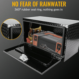 30 inch Truck Tool Box 30"×17"×18" Aluminum Stripes Plated Tool Box with Lock and Keys Black - Fab Heavy Parts