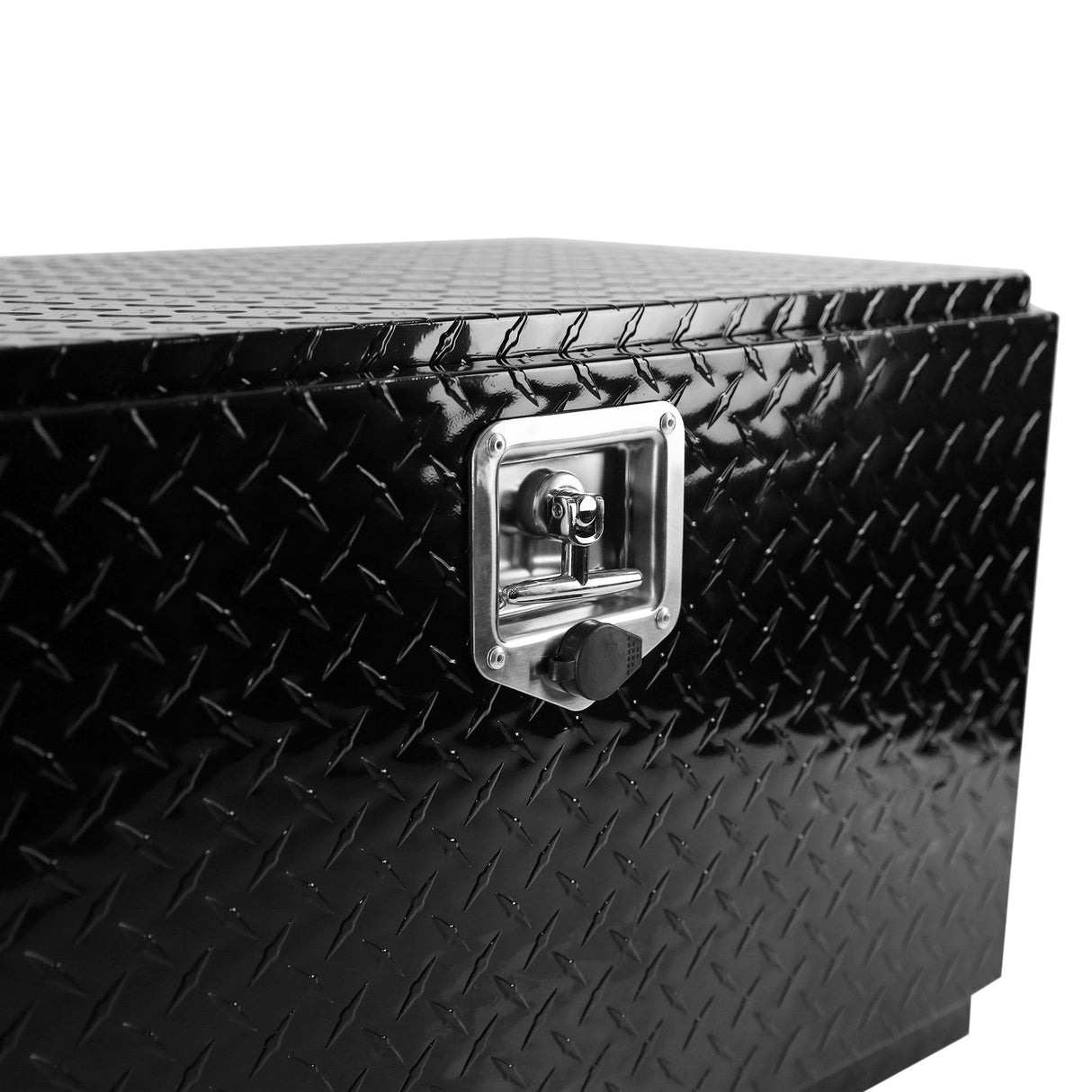 30 inch Truck Tool Box 30"×17"×18" Aluminum Stripes Plated Tool Box with Lock and Keys Black - Fab Heavy Parts