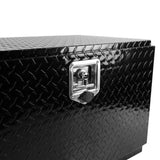 30 inch Truck Tool Box 30"×17"×18" Aluminum Stripes Plated Tool Box with Lock and Keys Black - Fab Heavy Parts