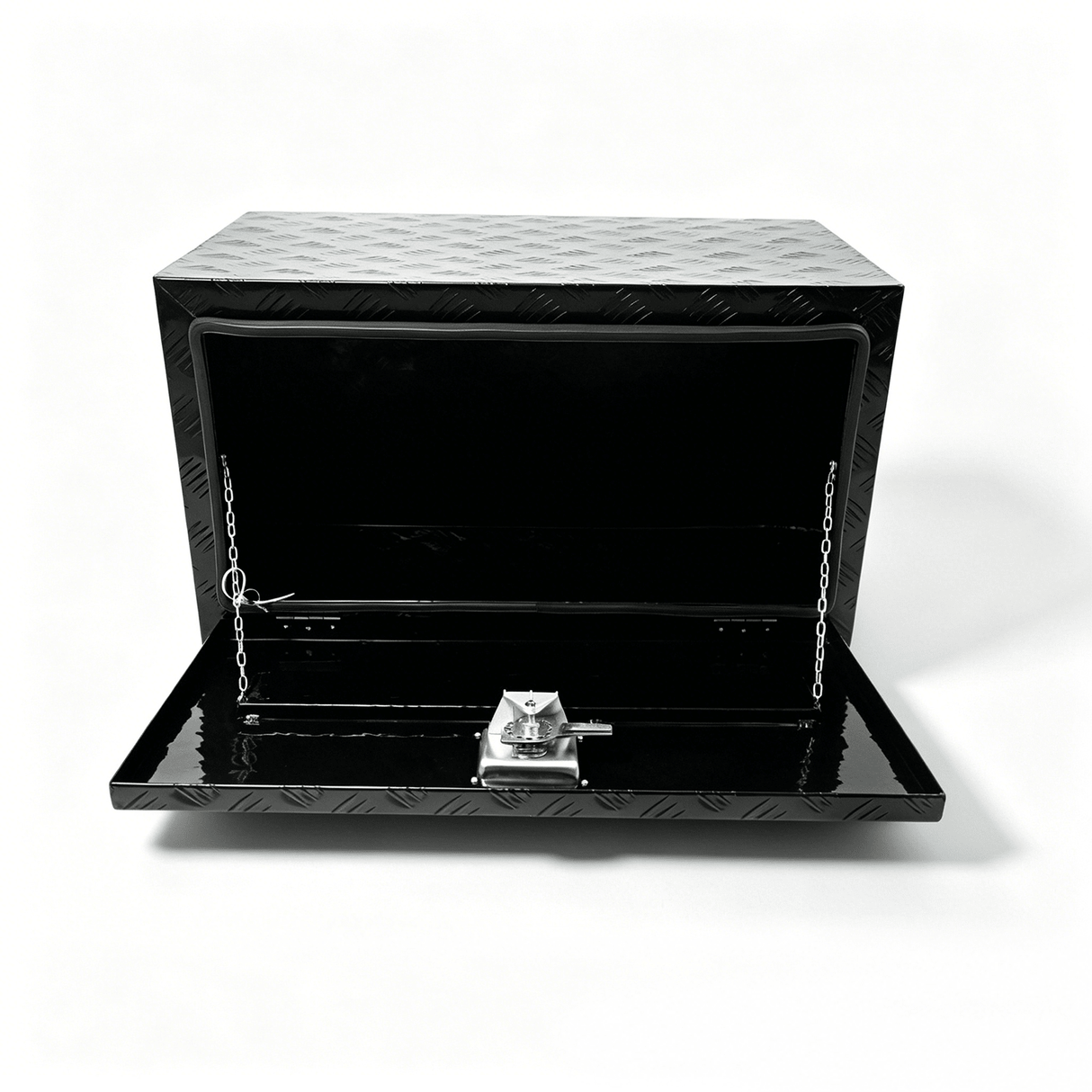 30 inch Truck Tool Box 30"×17"×18" Aluminum Stripes Plated Tool Box with Lock and Keys Black - Fab Heavy Parts