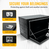 30 inch Truck Tool Box 30"×17"×18" Aluminum Stripes Plated Tool Box with Lock and Keys Black - Fab Heavy Parts