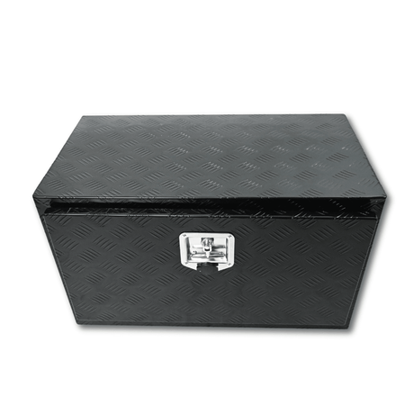 30 inch Truck Tool Box 30"×17"×18" Aluminum Stripes Plated Tool Box with Lock and Keys Black - Fab Heavy Parts
