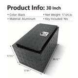 30 inch Truck Tool Box 30"×17"×18" Aluminum Stripes Plated Tool Box with Lock and Keys Black - Fab Heavy Parts