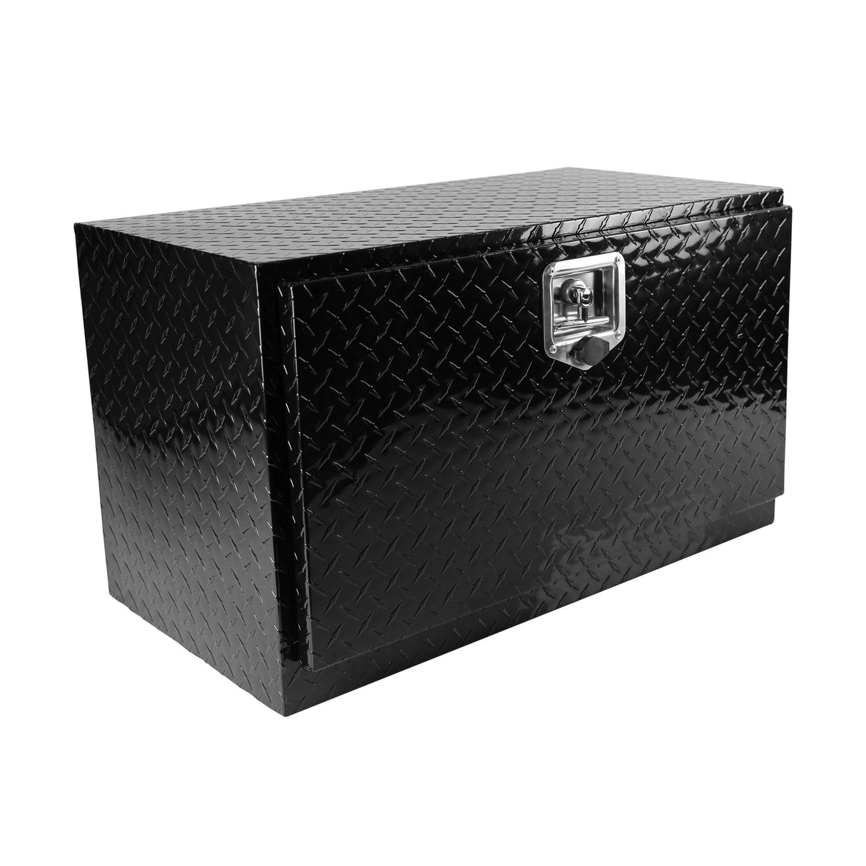 30 inch Truck Tool Box 30"×17"×18" Aluminum Stripes Plated Tool Box with Lock and Keys Black - Fab Heavy Parts