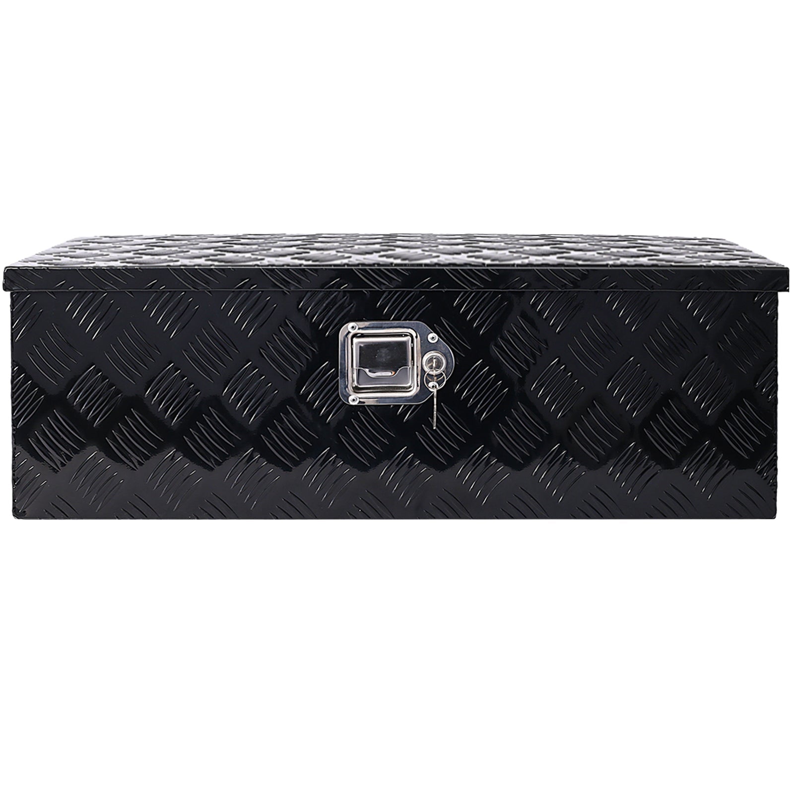 30 inch Truck Tool Box Aluminum Truck Bed Tool Box, Diamond Plate Tool Box with Side Handle and Lock Keys, Storage Tool Box Chest Box Organizer for Pickup, RV, Trailer, Truck Bed - Black - Fab Heavy Parts