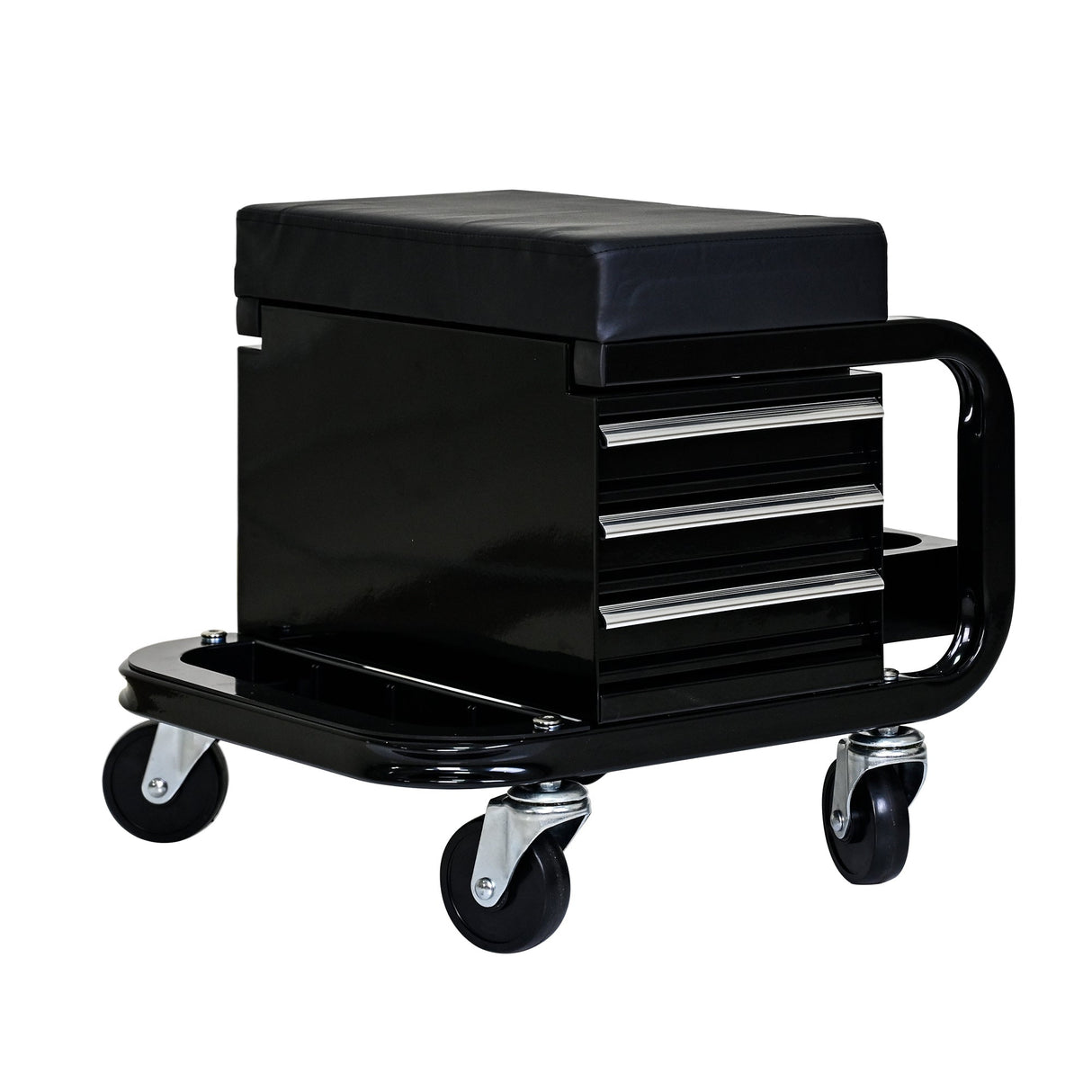 300 Lbs Capacity Heavy Duty Rolling Bench with 360 Degree Swivel Wheels - Black - Fab Heavy Parts