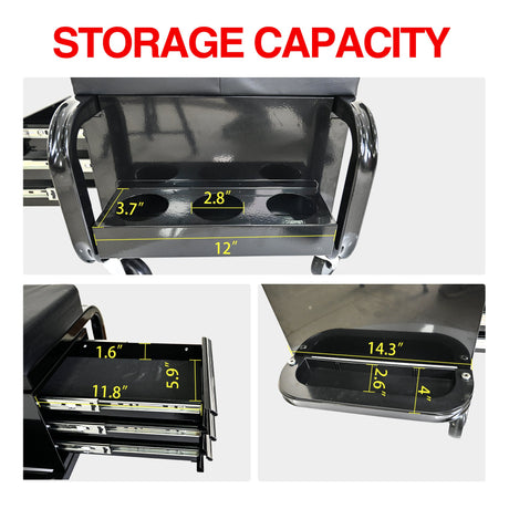 300 Lbs Capacity Heavy Duty Rolling Bench with 360 Degree Swivel Wheels - Black - Fab Heavy Parts
