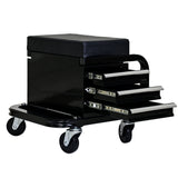 300 Lbs Capacity Heavy Duty Rolling Bench with 360 Degree Swivel Wheels - Black - Fab Heavy Parts