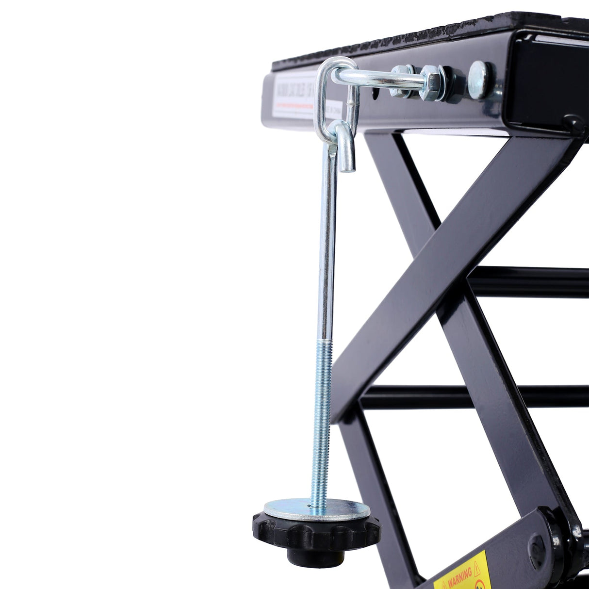 300 lbs Hydraulic Motorcycle Scissor Jack Lift Foot Step Wheels - Black - Fab Heavy Parts