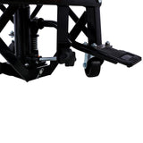 300 lbs Hydraulic Motorcycle Scissor Jack Lift Foot Step Wheels - Black - Fab Heavy Parts