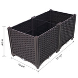 31.5" L X 15.7" D X 14.7" H Deep Raised Garden Bed Plastic Planter Boxes for Vegetables Flowers Herbs and Succulents Self - Watering Raised - Brown - Fab Heavy Parts