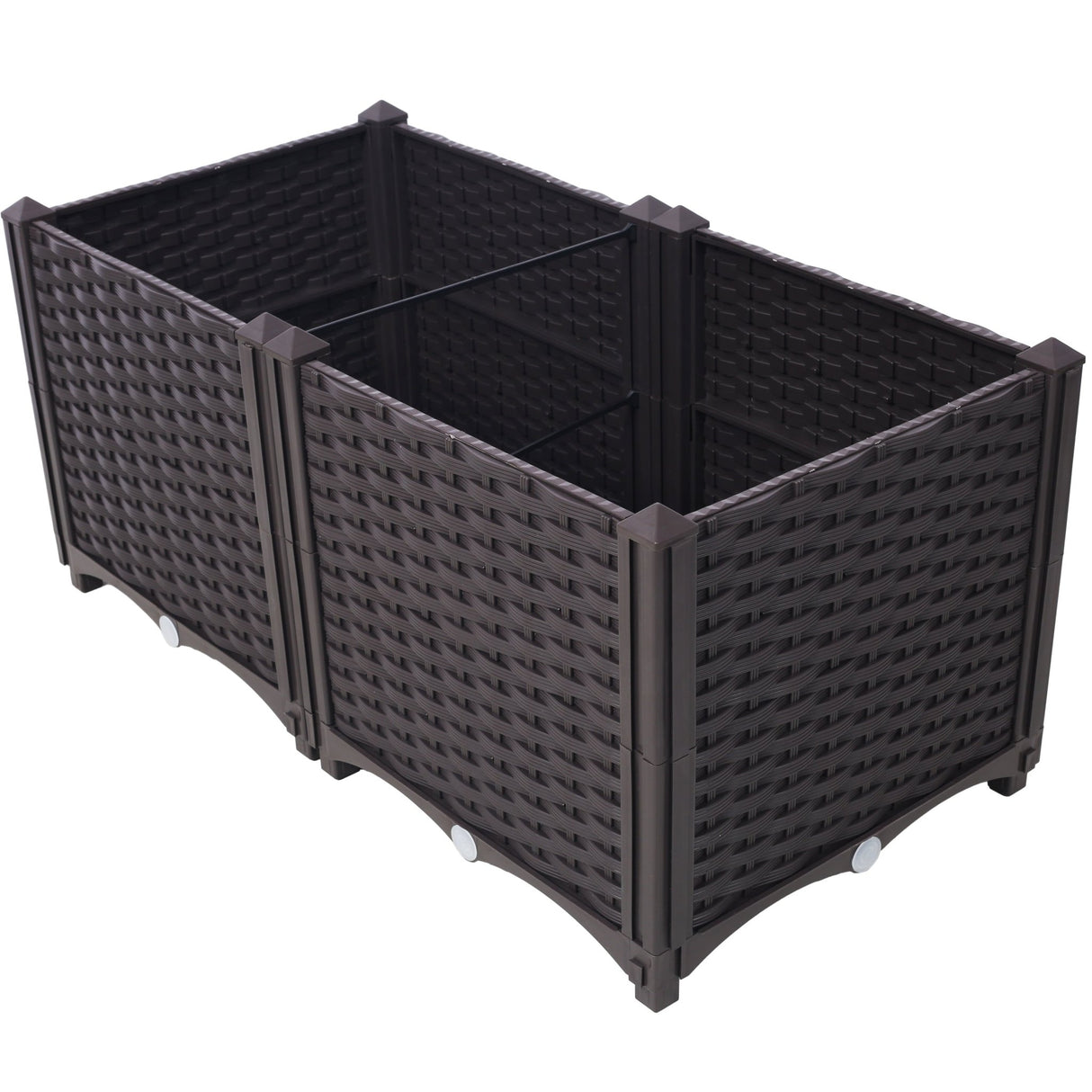 31.5" L X 15.7" D X 14.7" H Deep Raised Garden Bed Plastic Planter Boxes for Vegetables Flowers Herbs and Succulents Self - Watering Raised - Brown - Fab Heavy Parts