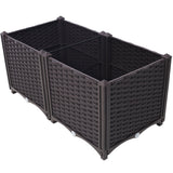 31.5" L X 15.7" D X 14.7" H Deep Raised Garden Bed Plastic Planter Boxes for Vegetables Flowers Herbs and Succulents Self - Watering Raised - Brown - Fab Heavy Parts