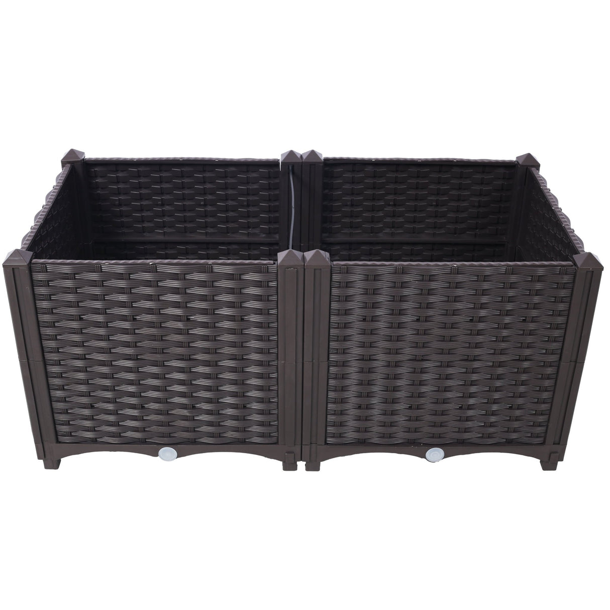 31.5" L X 15.7" D X 14.7" H Deep Raised Garden Bed Plastic Planter Boxes for Vegetables Flowers Herbs and Succulents Self - Watering Raised - Brown - Fab Heavy Parts