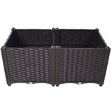 31.5" L X 15.7" D X 14.7" H Deep Raised Garden Bed Plastic Planter Boxes for Vegetables Flowers Herbs and Succulents Self - Watering Raised - Brown - Fab Heavy Parts