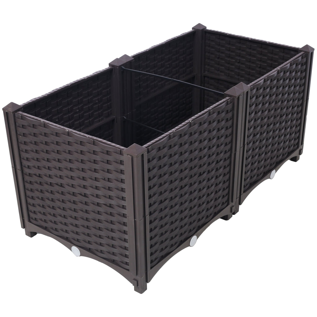 31.5" L X 15.7" D X 14.7" H Deep Raised Garden Bed Plastic Planter Boxes for Vegetables Flowers Herbs and Succulents Self - Watering Raised - Brown - Fab Heavy Parts