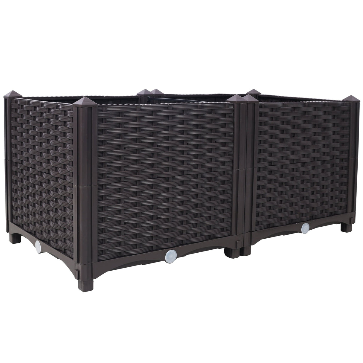 31.5" L X 15.7" D X 14.7" H Deep Raised Garden Bed Plastic Planter Boxes for Vegetables Flowers Herbs and Succulents Self - Watering Raised - Brown - Fab Heavy Parts