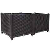 31.5" L X 15.7" D X 14.7" H Deep Raised Garden Bed Plastic Planter Boxes for Vegetables Flowers Herbs and Succulents Self - Watering Raised - Brown - Fab Heavy Parts