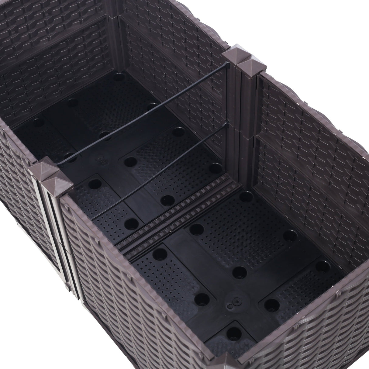 31.5" L X 15.7" D X 14.7" H Deep Raised Garden Bed Plastic Planter Boxes for Vegetables Flowers Herbs and Succulents Self - Watering Raised - Brown - Fab Heavy Parts