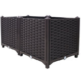 31.5" L X 15.7" D X 14.7" H Deep Raised Garden Bed Plastic Planter Boxes for Vegetables Flowers Herbs and Succulents Self - Watering Raised - Brown - Fab Heavy Parts