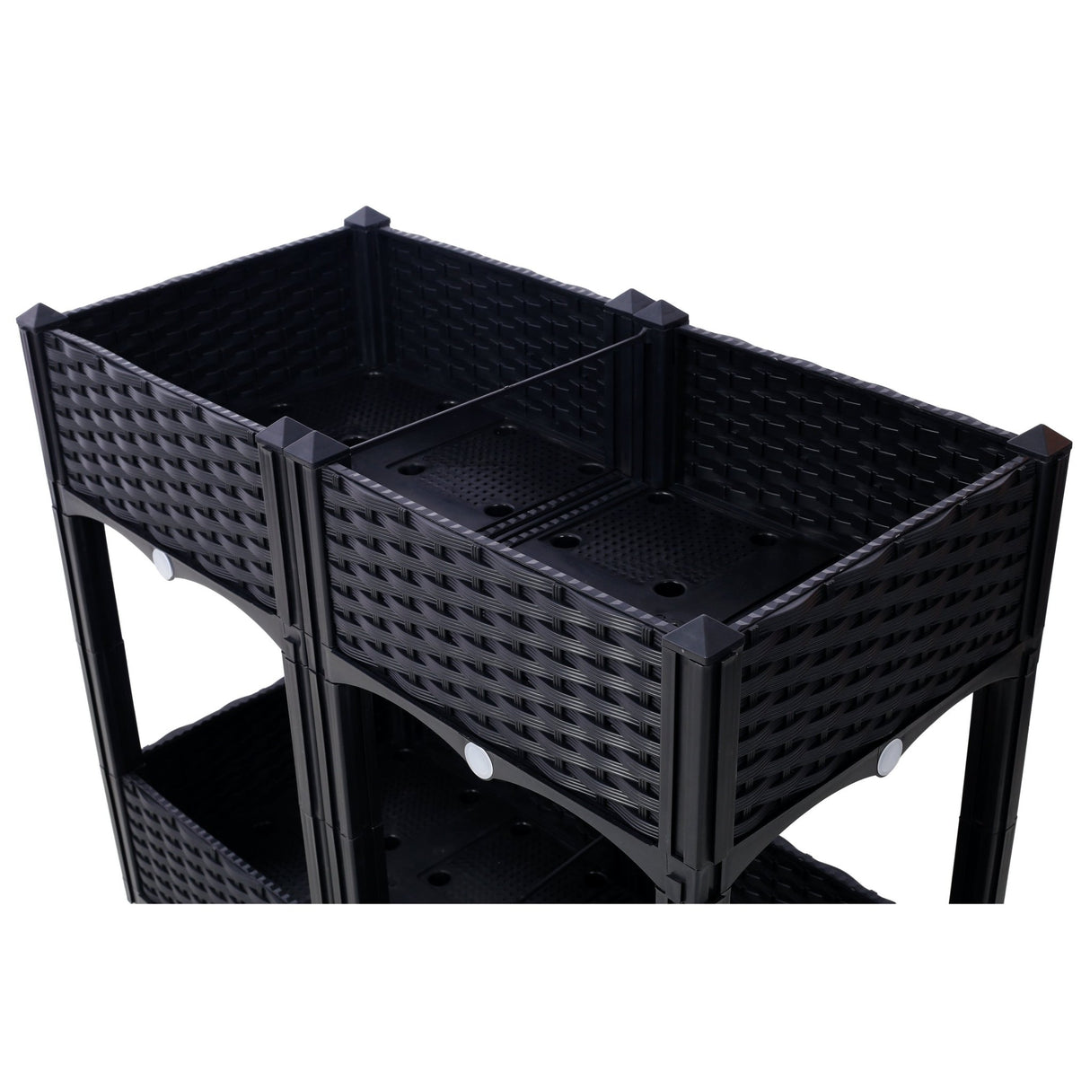 31.5"x15.7"x27.7" Elevated Planter Garden Box with Drainage Plug Raised Beds for Vegetable/Flower/Herb Outdoor Standing Gardening Kit - Black - Fab Heavy Parts
