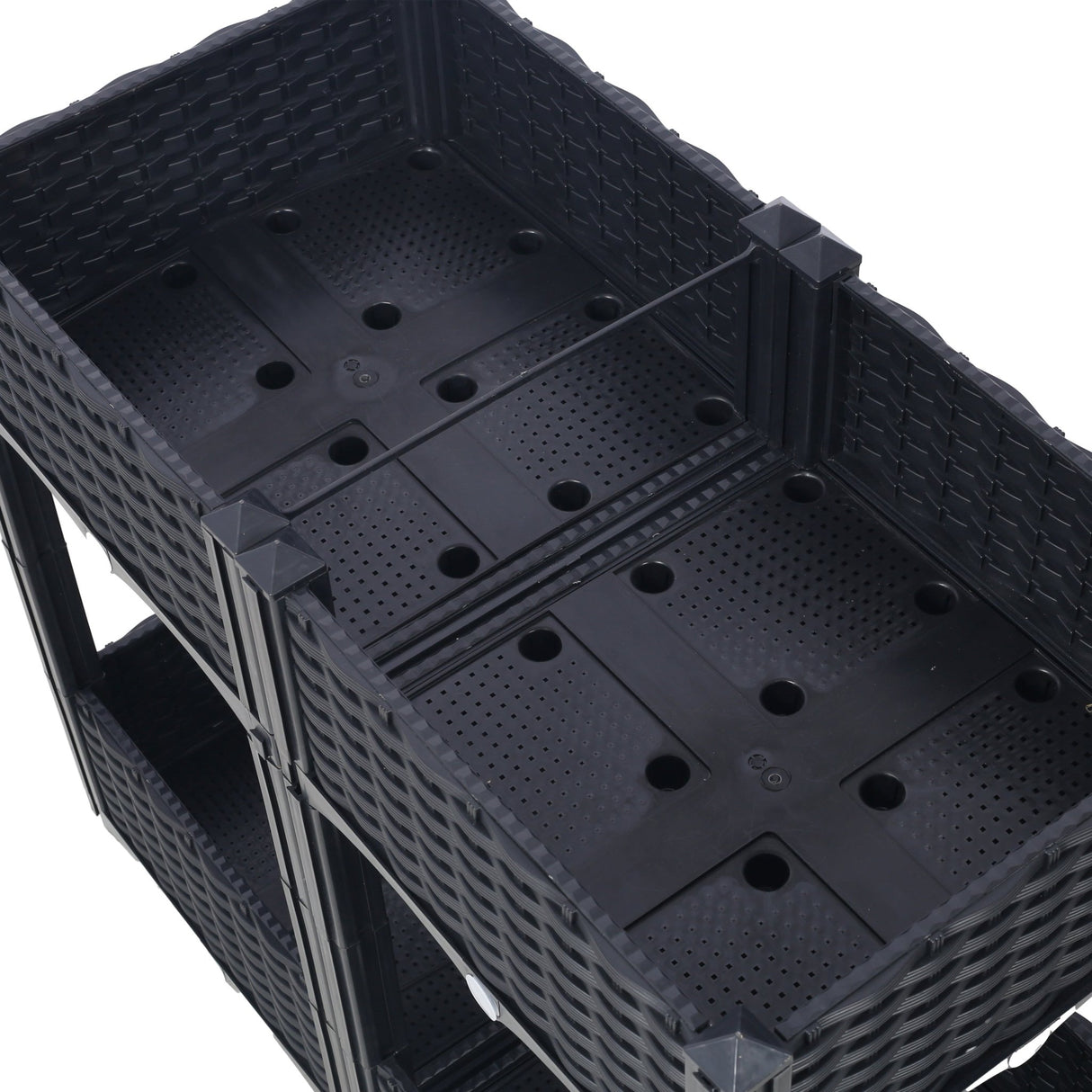 31.5"x15.7"x27.7" Elevated Planter Garden Box with Drainage Plug Raised Beds for Vegetable/Flower/Herb Outdoor Standing Gardening Kit - Black - Fab Heavy Parts