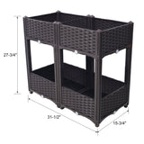 31.5"x15.7"x27.7" Elevated Planter Garden Box with Drainage Plug Raised Beds for Vegetable/Flower/Herb Outdoor Standing Gardening Kit - Brown - Fab Heavy Parts