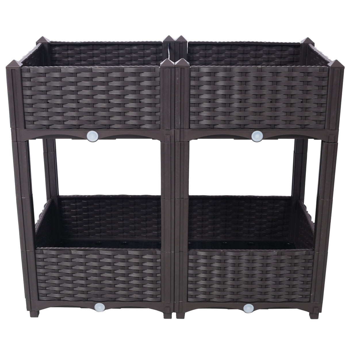 31.5"x15.7"x27.7" Elevated Planter Garden Box with Drainage Plug Raised Beds for Vegetable/Flower/Herb Outdoor Standing Gardening Kit - Brown - Fab Heavy Parts