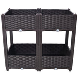 31.5"x15.7"x27.7" Elevated Planter Garden Box with Drainage Plug Raised Beds for Vegetable/Flower/Herb Outdoor Standing Gardening Kit - Brown - Fab Heavy Parts
