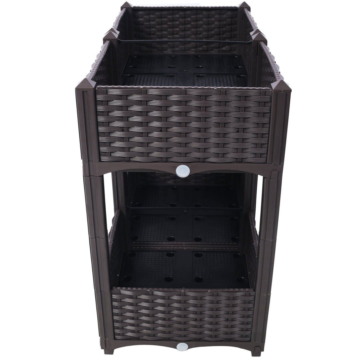31.5"x15.7"x27.7" Elevated Planter Garden Box with Drainage Plug Raised Beds for Vegetable/Flower/Herb Outdoor Standing Gardening Kit - Brown - Fab Heavy Parts