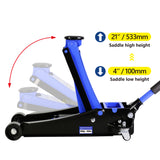 4 Ton Low Profile Heavy-Duty Steel Racing Floor Jack with Dual Piston Quick Lift Pump Lifting Range 4"-21"