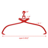 32 in Log Lifting Tongs Heavy Duty Grapple Timber Claw - Red - Fab Heavy Parts