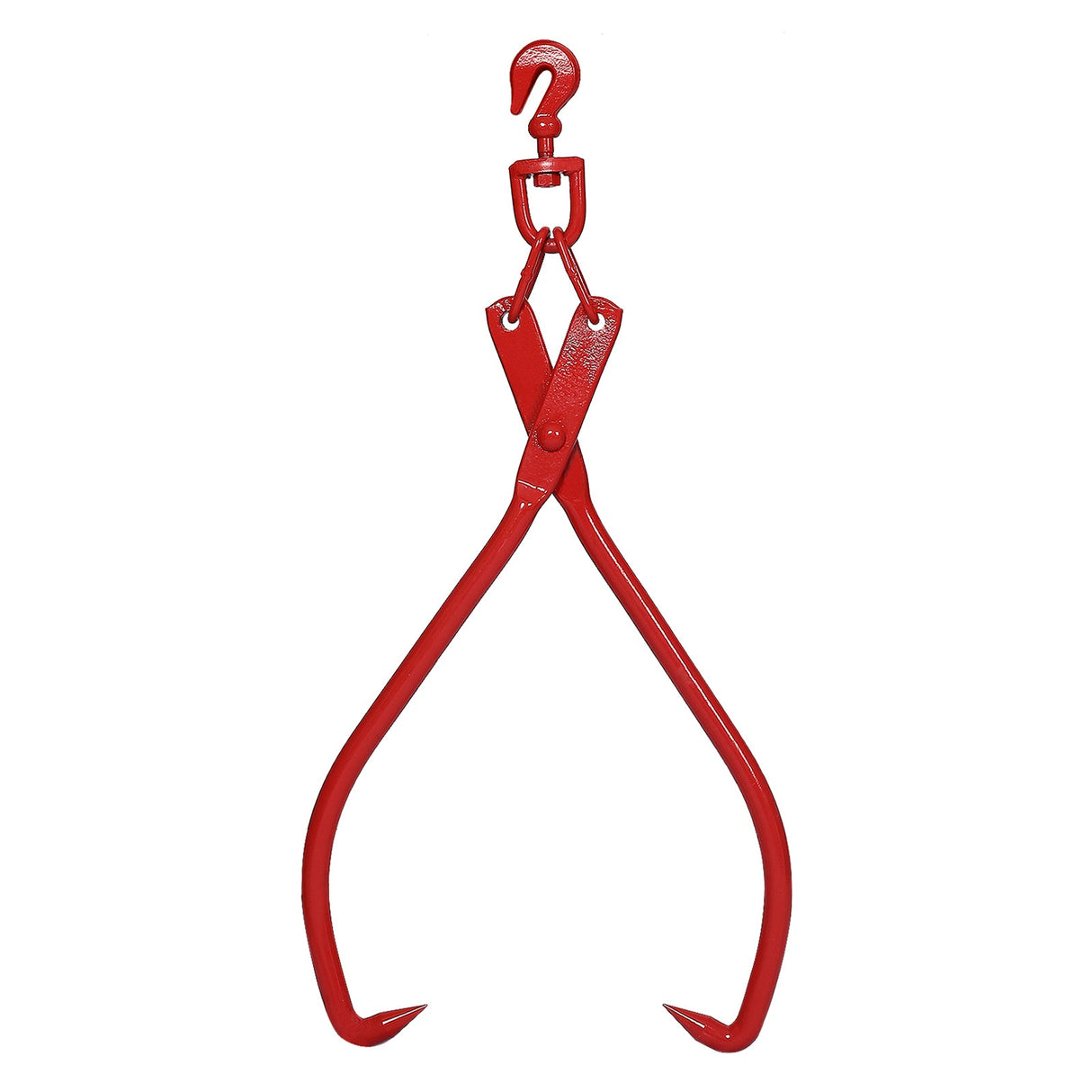 32 in Log Lifting Tongs Heavy Duty Grapple Timber Claw - Red - Fab Heavy Parts