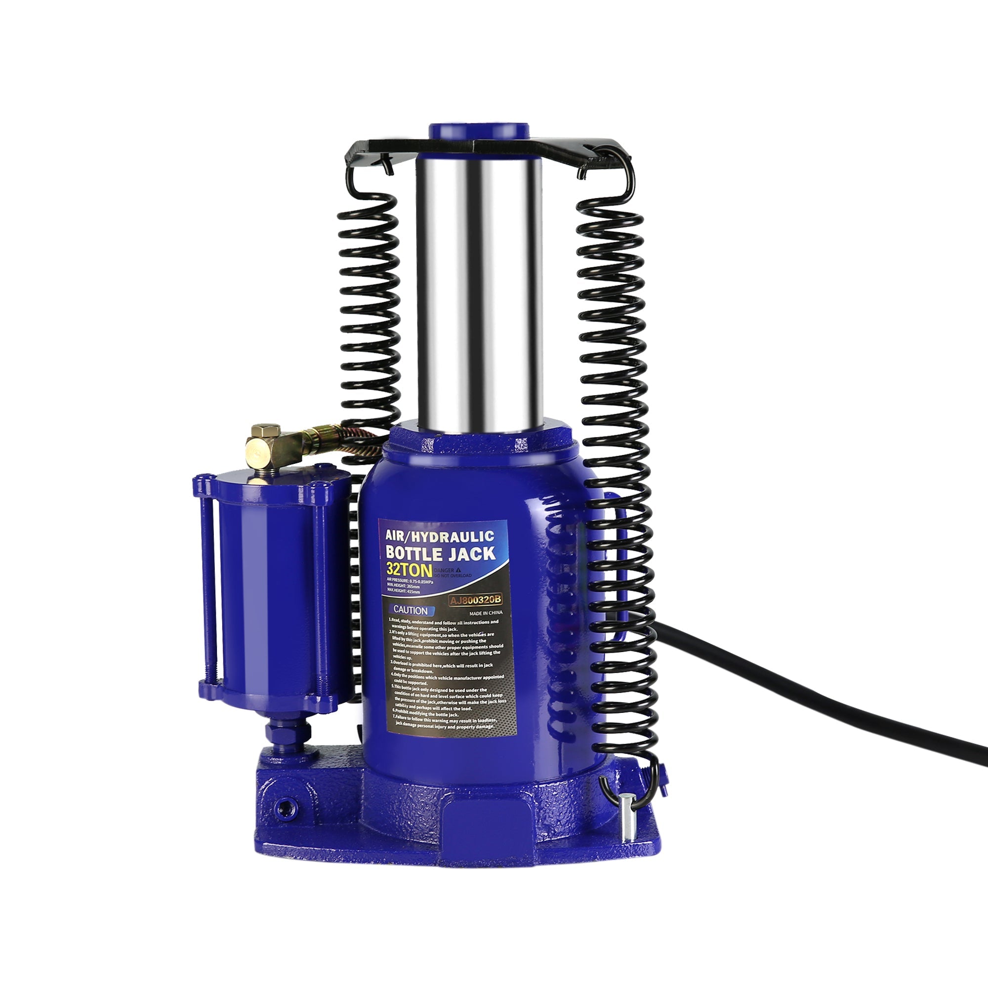 32 Ton Air Hydraulic Bottle Jack Manual Heavy Duty - Blue - Fab Heavy Parts