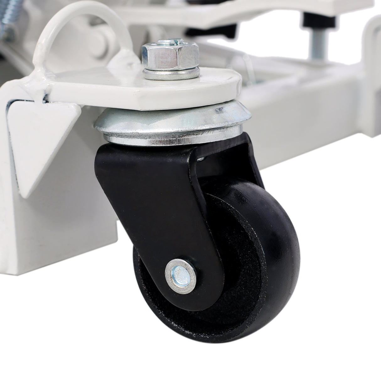 Hydrauliczny podnośnik motocyklowy Udźwig 1500 LBS Podnośnik ATV Przenośny stół z 4 kołami Podnośnik obsługiwany nożnie z 2 mocowaniami Szary