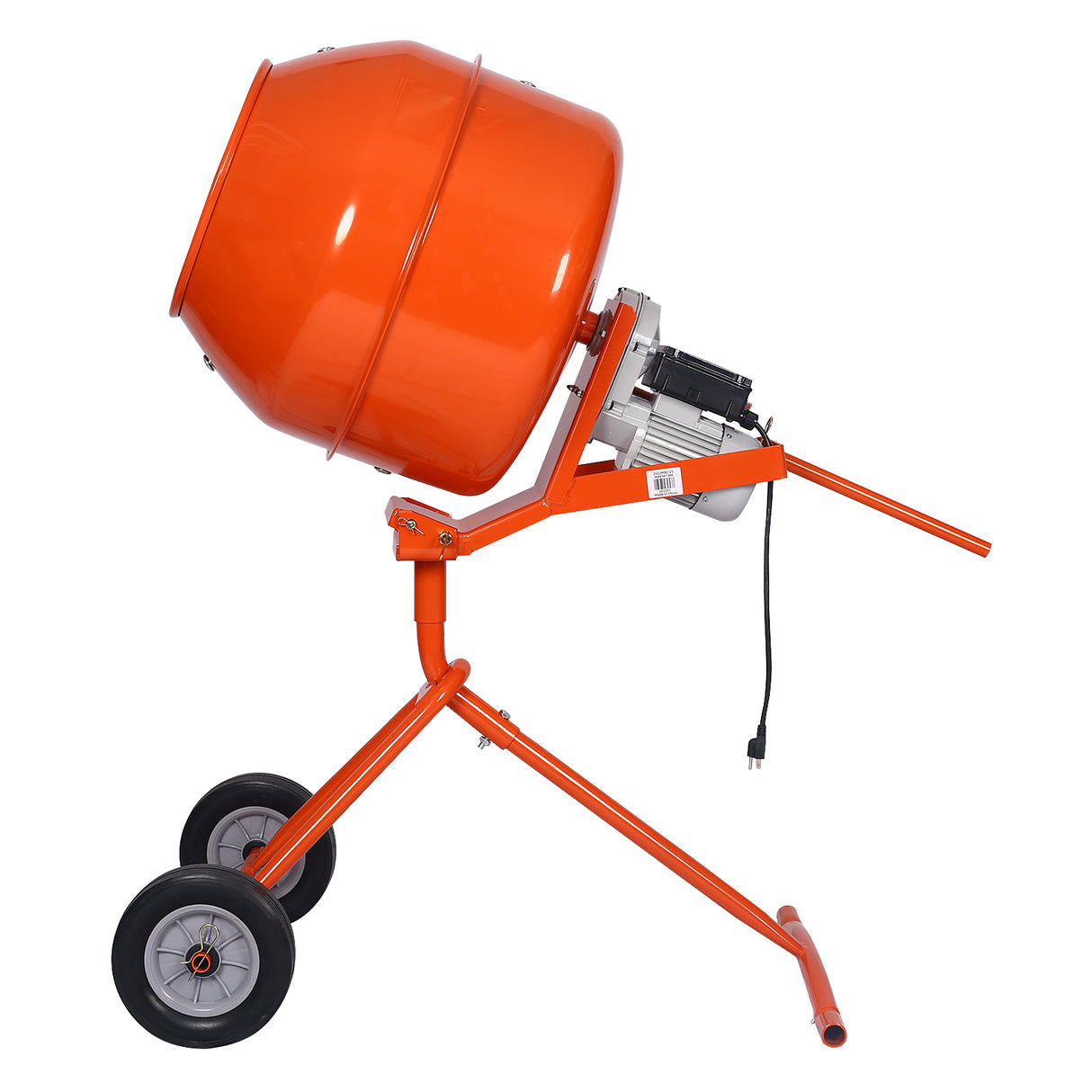 5.0 cu. ft. Portable Concrete Mixer Electric Cement ETL Certificated Copper Motor--Orange