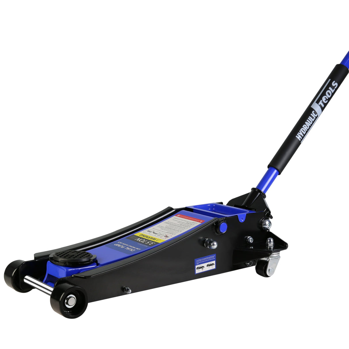 3.5 Ton Low Profile Heavy - Duty Steel Racing Floor Jack with Dual Piston Quick Lift Pump Lifting Range 4" - 21" - Fab Heavy Parts