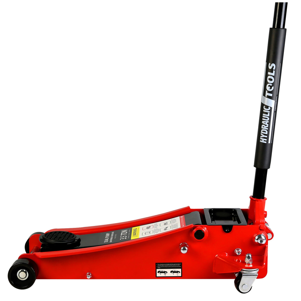 3.5 Ton Low Profile Heavy - Duty Steel Racing Floor Jack with Dual Piston Quick Lift Pump Lifting Range 4" - 21" - Fab Heavy Parts