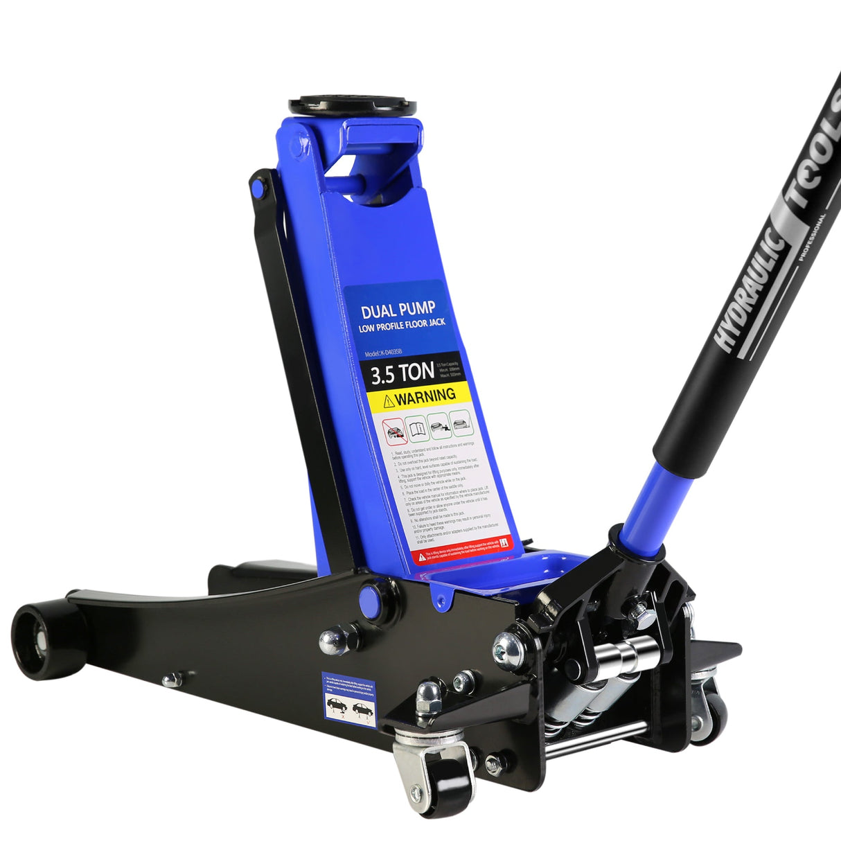3.5 Ton Low Profile Heavy - Duty Steel Racing Floor Jack with Dual Piston Quick Lift Pump Lifting Range 4" - 21" - Fab Heavy Parts