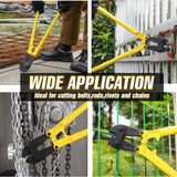 36" Heavy - Duty Medium Bolt Cutter for Fence, Steel Wire, Chain, Screws, Rivets &Padlocks, Ergonomic Soft Rubber Grip Handle - Fab Heavy Parts
