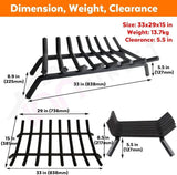 36 inch Fireplace Grate Fireplace Log Holder Heavy Duty Firewood Log Burning Rack - Fab Heavy Parts