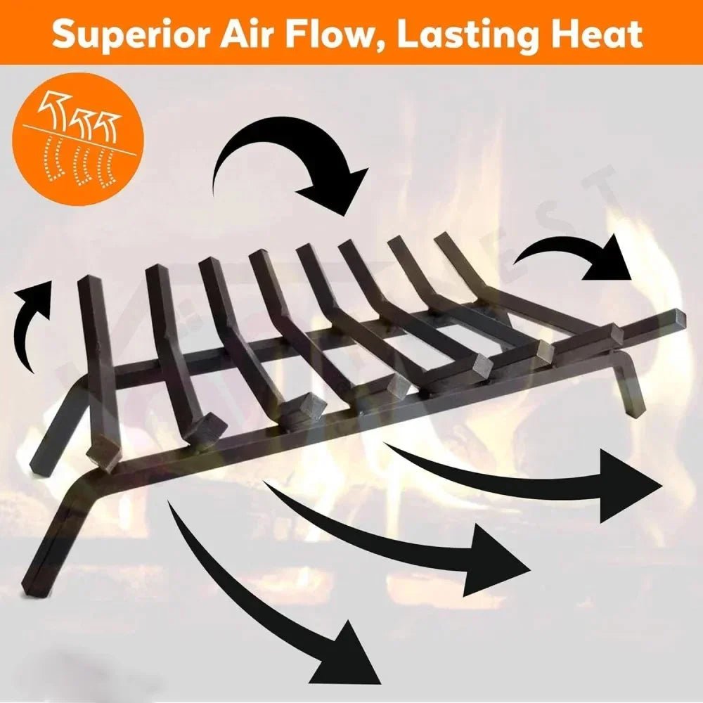 36 inch Fireplace Grate Fireplace Log Holder Heavy Duty Firewood Log Burning Rack - Fab Heavy Parts